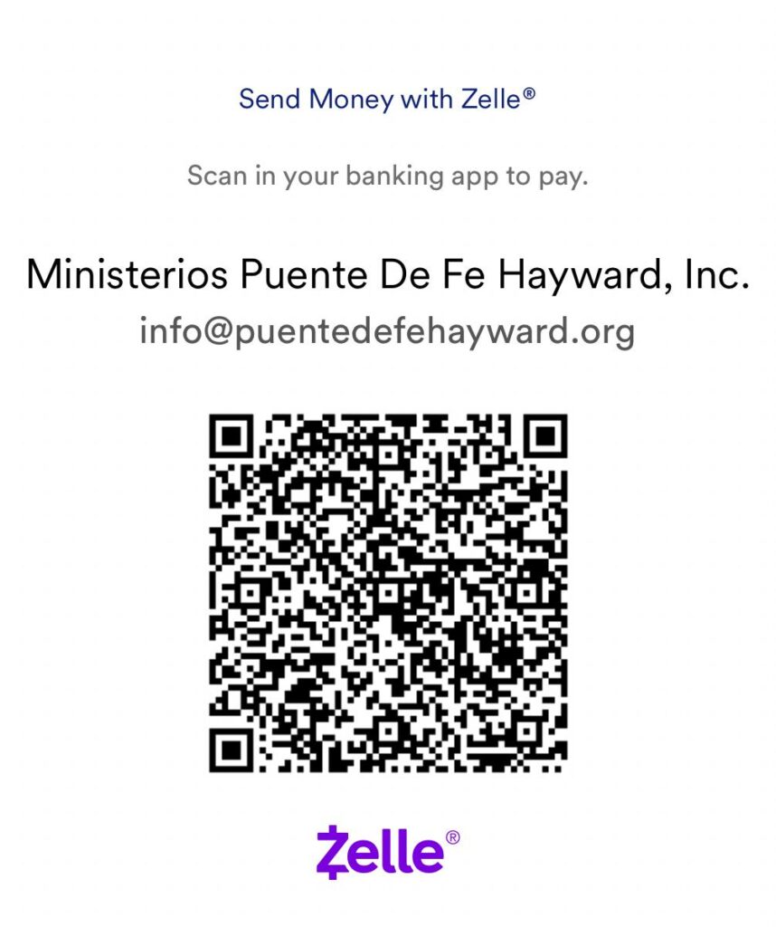 Código QR de Zelle para Ministerios Puente De Fe Hayward, Inc.
